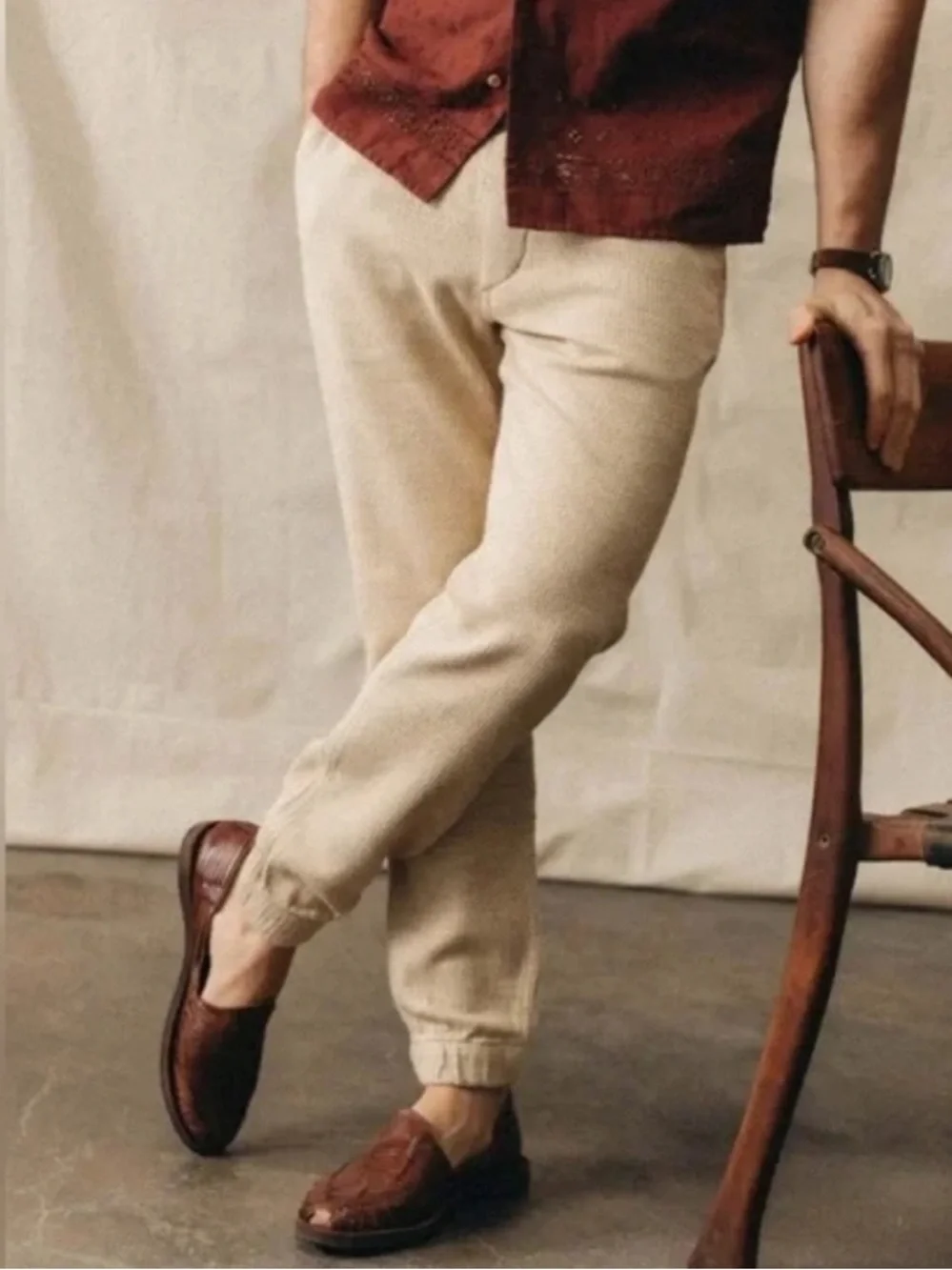 Brand new with tags Taylor stitch The Apres Pant in Natural Sashiko Size M - Picture 1 of 6